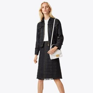 Tory Burch Aria Metallic Tweed Skirt 8